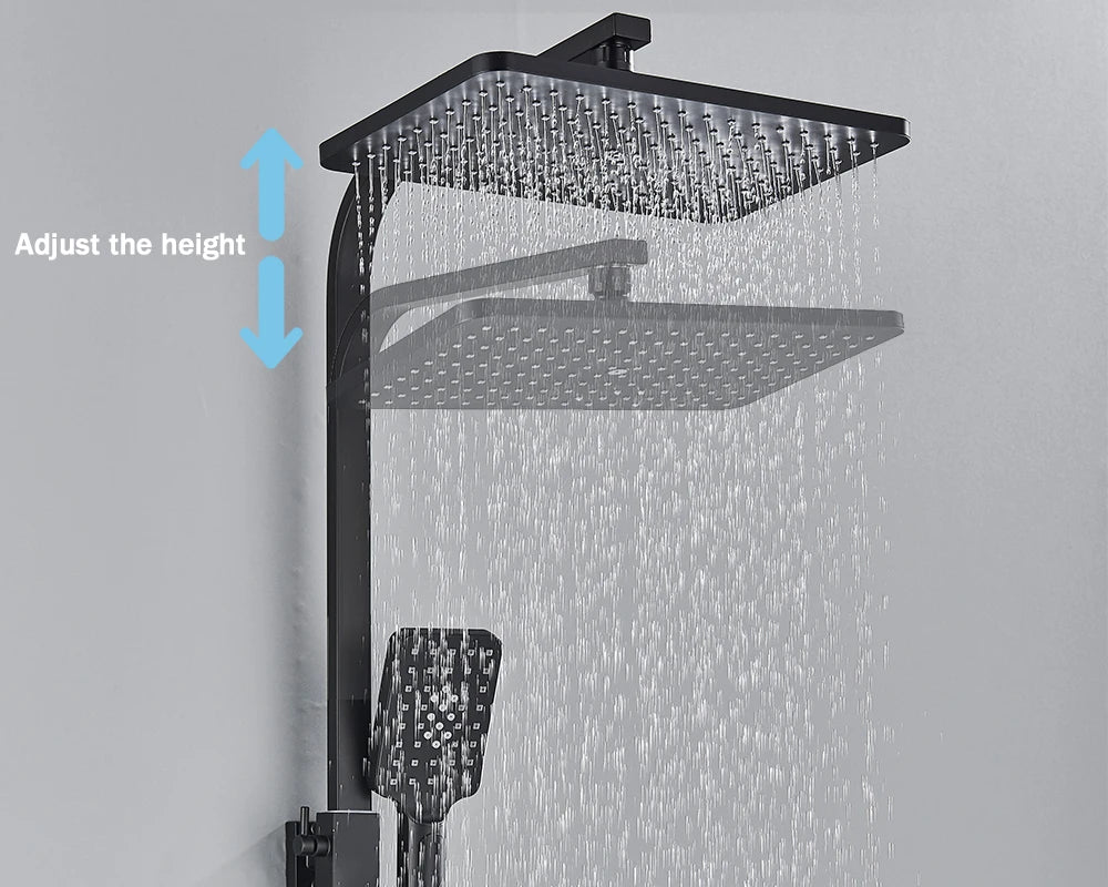 4-Way Thermostatic Shower Faucet with Digital Display and Shelf