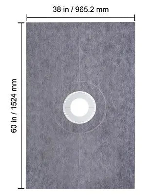 Adjustable Watertight Shower Curb 38x60 in with PVC Flange and Steel Drain Cover