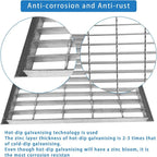 Galvanized Steel Outdoor Drain Cover 18x18 Inch Square with Base, Silver