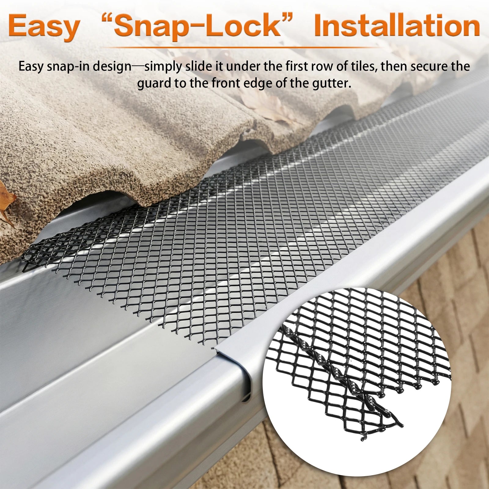 Micro Mesh Gutter Guard Roll, 70-Piece Stainless Steel Leaf Filter for Downspouts