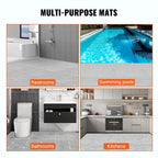 Interlocking Drainage Floor Tiles 12x12 Inch, Soft PVC Non-Slip Gray, 50-Piece Set