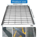 Galvanized Steel Outdoor Drain Cover 18x18 Inch Square with Base, Silver
