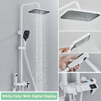 4-Function Piano-Key Rainfall Shower System with Digital Display