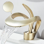 Waterfall Basin Faucet Single Handle Solid Brass