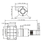 RV Waste Macerator Pump, PA66 and Glass Fiber Construction, 1 M Suction and 3 M Head