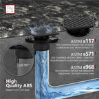 4 Inch Low-Profile Square Shower Drain Kit, Matte Black 304 Stainless Steel with ABS Flange