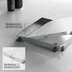 8 Inch Square Shower Drain with Removable Tile Insert Grate, Brushed Stainless Steel and Hair Strainer