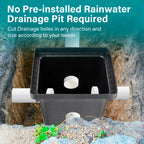 Catch Basin Drain 16.5x16.5x24 Inch with Grate and Debris Basket for Yard, Patio and Driveway