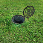Round Dome Drainage Grate with Frame, Overflow Relief Gully for Garden, Yard and Lawn