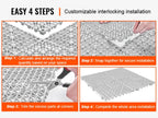 Interlocking Drainage Floor Tiles 12x12 Inch, Soft PVC Non-Slip Gray, 50-Piece Set