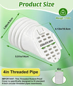 Gutter Downspout Extension Hose Guard 2-Pack, White for Standard 4 Inch Circular Threaded Downspouts