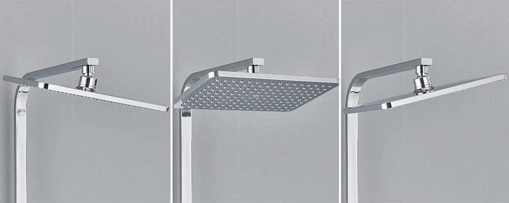 4-Way Thermostatic Shower Faucet with Digital Display and Shelf