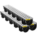 HDPE Trench Drain Kit 3-Pack, 5.9x5.1 In Channel with Metal Grate and End Caps, 39 In Each
