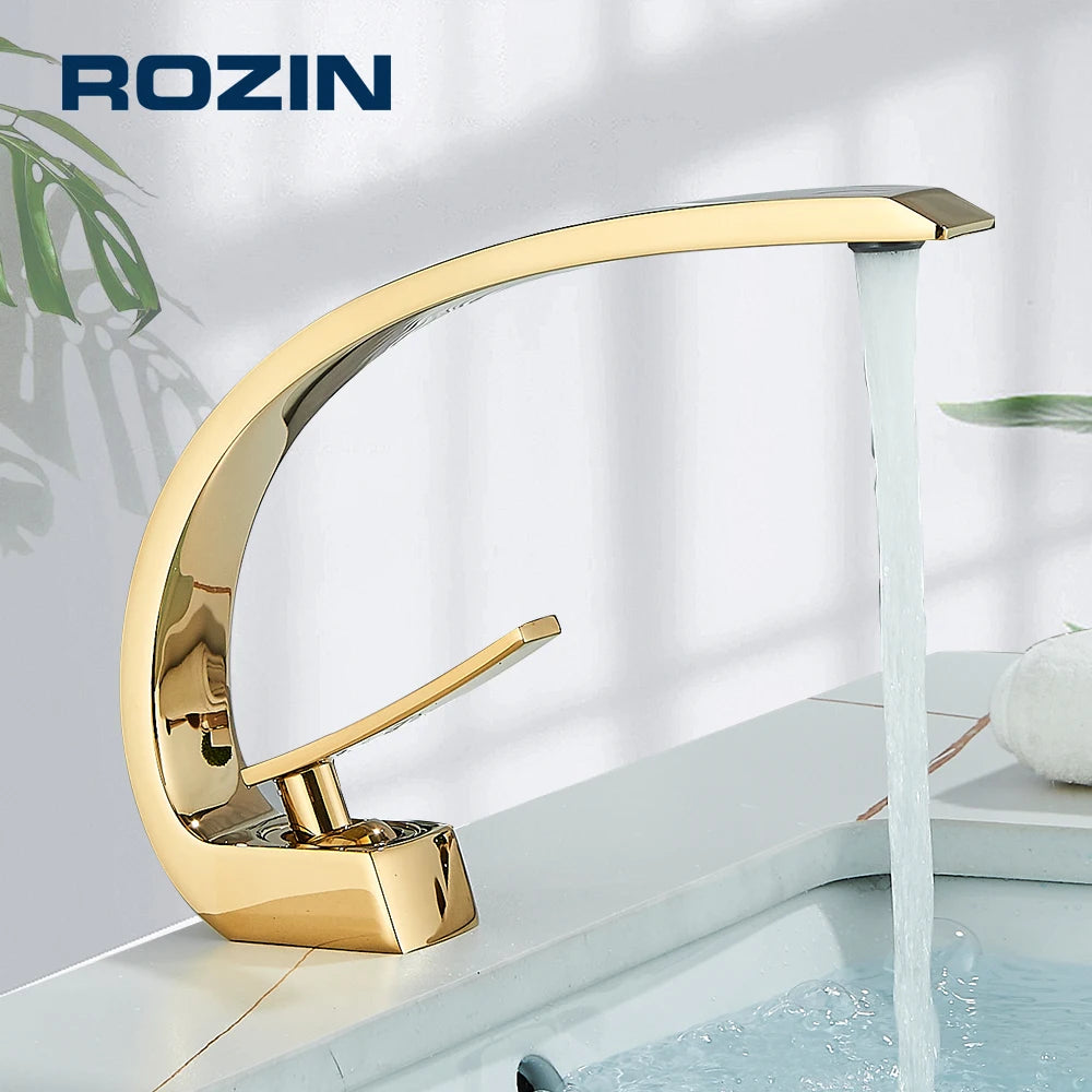 Single-Hole Basin Mixer Tap, Solid Brass Deck-Mounted in Matte Black