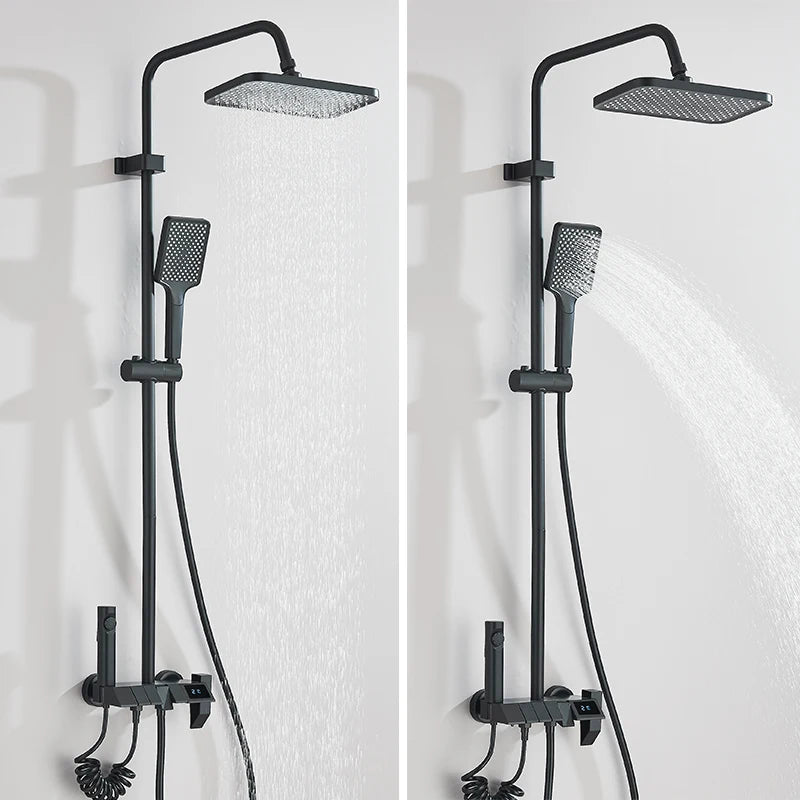 4-Function Piano-Key Rainfall Shower System with Digital Display