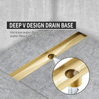 32 Inch Linear Shower Drain, 304 Stainless Steel High-Flow 51 L/Min US Standard Floor Drain