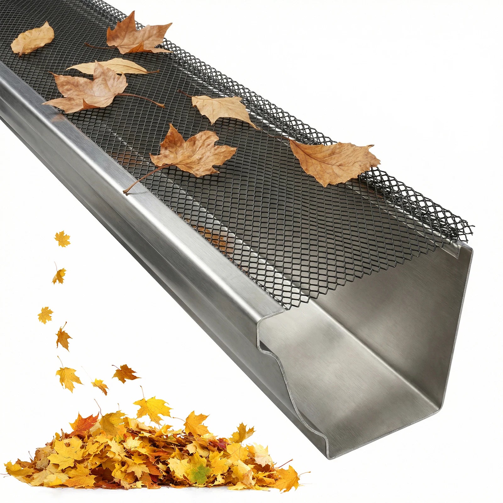 Micro Mesh Gutter Guard Roll, 70-Piece Stainless Steel Leaf Filter for Downspouts