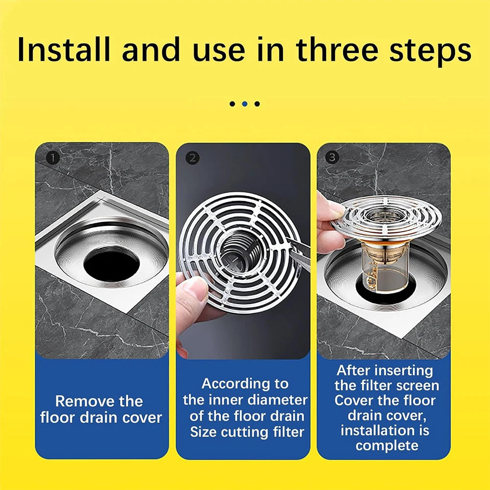 Magnetic Self-Close Floor Drain Backflow Preventer, Anti-Odor Shower Strainer 1/2/3 Pack