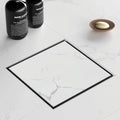8 Inch Square Shower Drain with Removable Tile Insert Grate, Brushed Stainless Steel and Hair Strainer