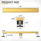 60 Inch Linear Shower Drain with Adjustable Feet, Hair Catcher and Tile Insert Panels