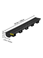 HDPE Trench Drain with Plastic Grate, Class B, 3 or 5 Pack