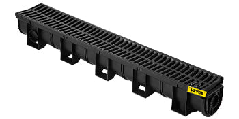 HDPE Trench Drain with Plastic Grate, Class B, 3 or 5 Pack