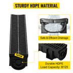 HDPE Trench Drain with Plastic Grate, Class B, 3 or 5 Pack