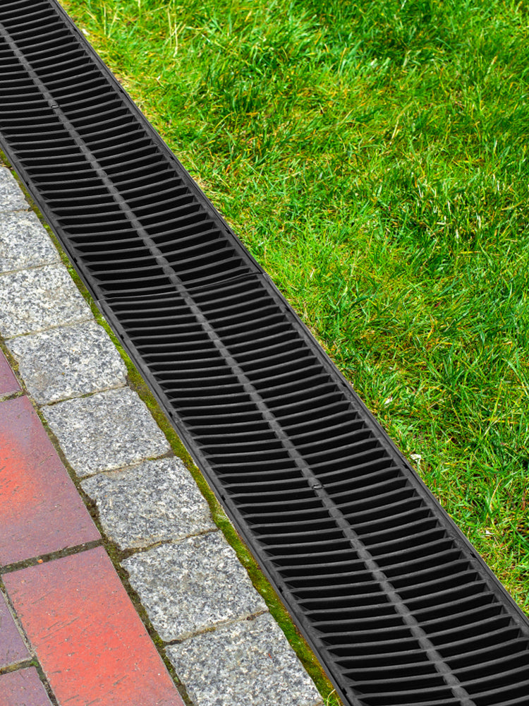 HDPE Trench Drain with Plastic Grate, Class B, 3 or 5 Pack